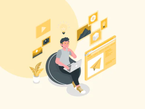 Illustration d'un personne qui améliore son SEO en e-commerce grâce au content spinning