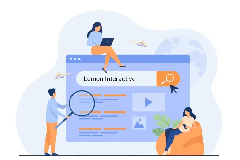 Illustration vectorielle d'une page web Lemon Interactive